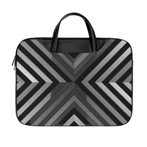 Bolso para Laptop 17 Pulgadas Rayas Blanco y Negro miniatura 1