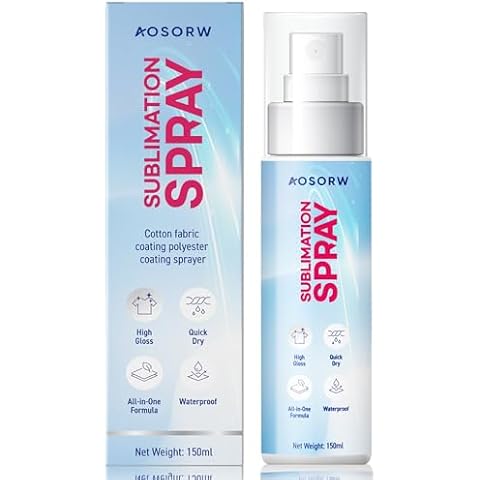 AOSORW Sublimation Spray for Cotton Shirts: Sublimation Coating Supplies for T-Shirts Canvas Polyester (5.07 oz / 150 mL) Cover