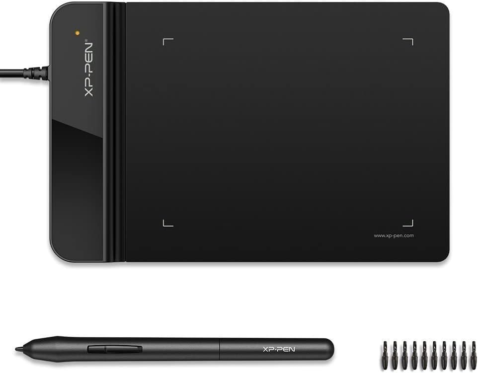 StarG430S 4x3 Inches Graphic Pen Tablet, 8192 Pressure Levels, Battery-Free Stylus, 20 Replacement Nibs, Compatible with Windows/Mac/Linux for Online Teaching/E-Signature/Presentations – Black