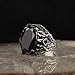 BayVog Black Zircon Stone Men's Ring, 925 Sterling Silver Ring, Handmade Silver Ring for Men, Men's Ring with Stone, Vintage Silver Ring with Black Stone, Black Stone Ring, Gemstone Ring (13)