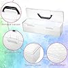 BTSKY 2 Pack Clear Plastic Painting Brush Container with Black Handle, Portable Long Paintbrush Case, Drawing Tools Storage Box, Practical Art Supply Organizer for Artist Crafters, 14x4.7x4.3