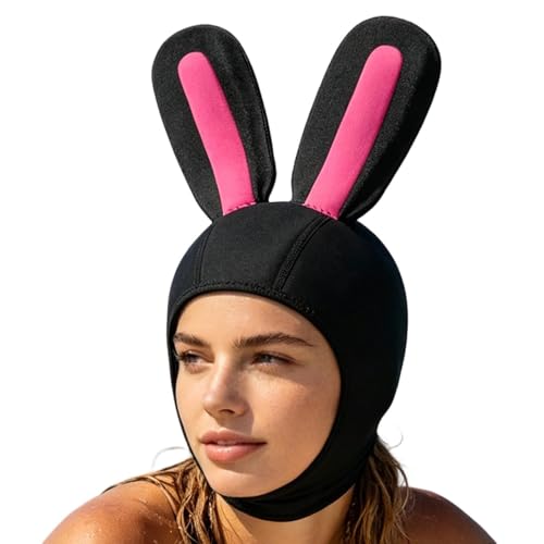 Capucha de surf de neopreno con orejas de conejo para deportes acuáticos