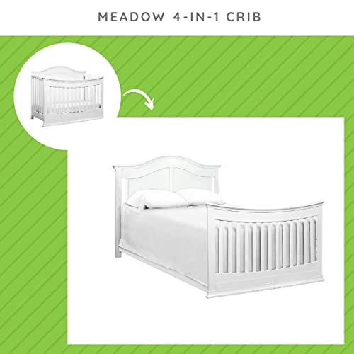 Full Size Conversion Kit Bed Rails For Davinci Meadow 4-In-1 Crib (White) #TOP2