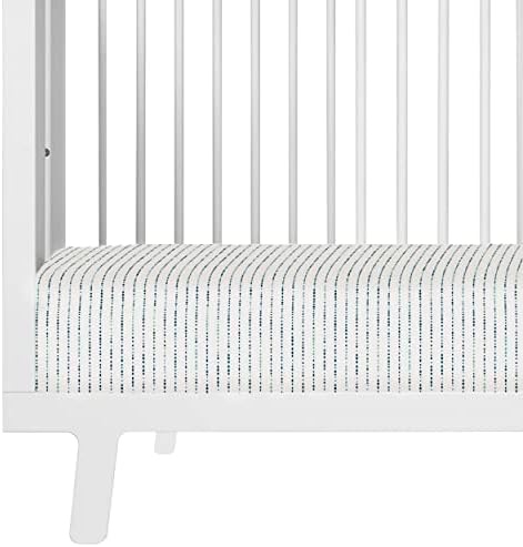 Makemake Organics Organic Crib Sheet GOTS Certified Organic Cotton Crib Sheet Fitted with Pillowcase (14"x19") Buttery Soft Breathable Hypoallergenic Navy Sky (28"x52", Pebble Blue)