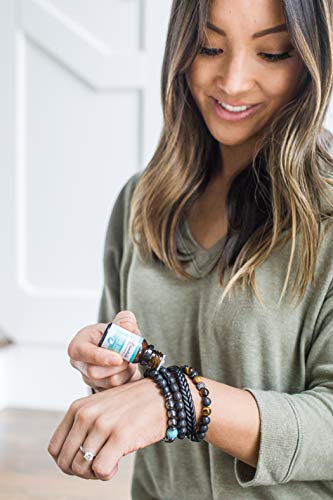 Wild Essentials Tiger Eye Lava Stone Essential Oil Diffuser Bracelet, Expandable Up To 8 Inches, Aromatherapy Jewelry Gift Set And 100% Pure Oils (Lavender, Lemongrass, Orange And Peppermint) #TOP2