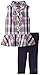 U.S. POLO ASSN. Little Girls' Plaid Peplum Top with Capri Leggings