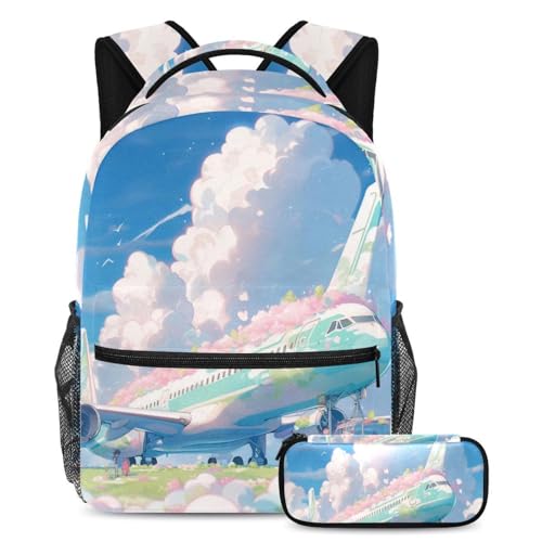 Sac à dos avec trousse à crayons pour l'école et les sorties de jour