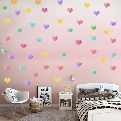 Vinilo Decorativo Corazón Arcoíris para Pared miniatura 4