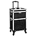 Produktbild SONGMICS Trolley, 2-in-1 Kosmetikkoffer, Make-up Koffer, Rahmen aus Aluminium, Friseurkoffer, Schminkkoffer mit Hartschale, leer, Multikoffer für Gepäck, schwarz JHZ03B
