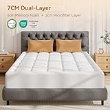 ABENE King Memory Foam Mattress Topper for Back Pain Relief, Mattress Topper Kingsize Bed with Extra Deep Pocket, Washable Pillow Top Cover with OEKO-TEX & CertiPUR-US (White, 150x200cm) - Image 6
