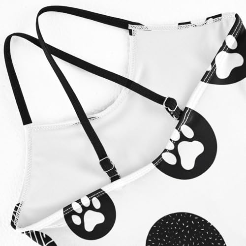 Girls Swimsuit Black Polka Dot Pattern One Piece Swimwear4