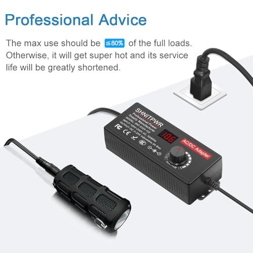SHNITPWR AC Adapter 120W Universal Power Adapter 4V 5V 6V 9V 12V 15V 18V 19V 20V 24V Adjustable Switching Power Supply 100V~240V AC to DC 4V ~ 24V 5A Converter with 14 Tips & Polarity Converter by SHNITPWR - Image 7