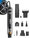 U-ZM Car Vacuum Portable Cordless, 12000Pa 3-in-1 Car Vacuum Cleaner and Tire Inflator, 5000mAh Battery, 150 PSI, LED Light, Type-C Charge, Portable Tire Inflator for E-Bike, Motorcycle, Ball