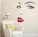 Produktbild Delleu Weibliche Hepburn Eye Big Lip Wimpern Dekor Wandbild Vinyl Kunst Aufkleber Tapete Wandtattoo