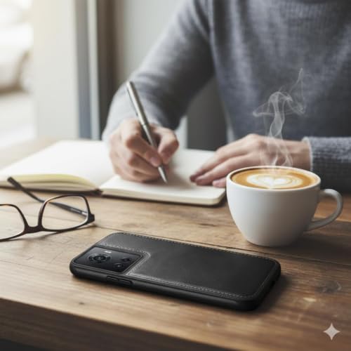 Image of MOBILOVE PU Leather Flexible Shockproof Design Back Case Cover for | OnePlus 10R 5G (Black)