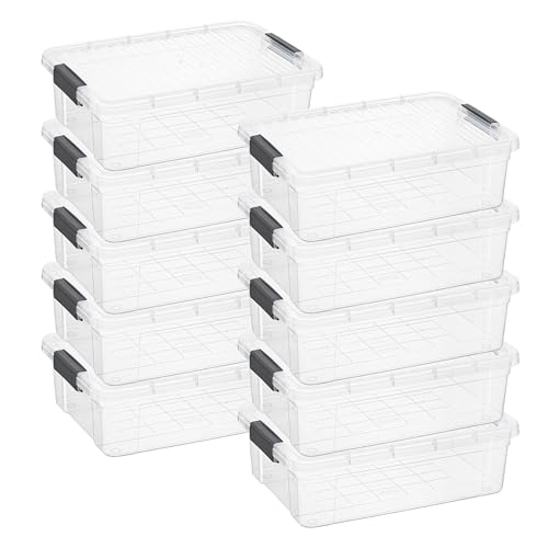Image of Superio 22.5 Quart Clear Plastic Storage Boxes with Lids, Stackable Organizer Containers, BPA-Free Storage Bins for Home, Office, School & Dorm, 10 Pack