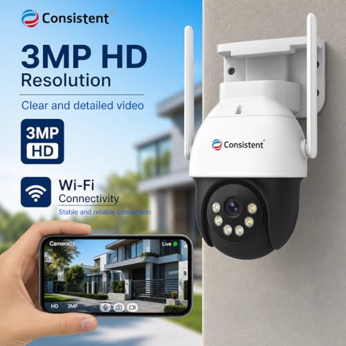 Image of Consistent 3MP Wi-Fi PAN-TILT ATC Outdoor Camera | STQC Certified | WiFi CCTV Camera | Full Color Night Vision | Smart Tracking | 2-Way Audio | Memory Card & Cloud | Alexa Support.