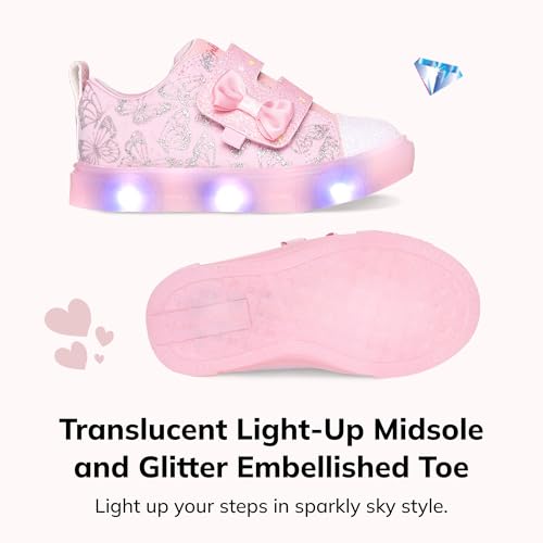 Skechers Girl's Twinkle Sparks Ice-Heather – Light-Up Sneakers, Cushioned Comfort, Flexible Sole2