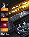 Hikari 6X Faster Portable Tire Inflator, 1 MIN to Full, 20000mAh Battery, 150PSI Cordless Air Compressor Pump with Digital Pressure Gauge, Extended Hose, LED Light for Car Bike Motorcycle Balls