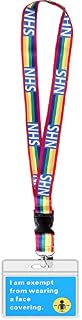Rainbow Color Lanyard and Facial Exemption Card Quick Release Buckle Printed Lanyard with Safety Detachable Buckle and Spring Clip, Suitable for Keys Id Card, Signature Label Card (1PCS)