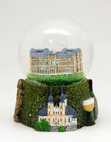 2er Set süße Souvenir-Schneekugeln Würzburg Festung Marienberg Residenz Bocksbeutel, Durchmesser 45mm und 65mm | 3-69-70