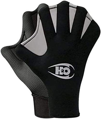 H2ODYSSEY Paddle Gloves - Webbed Gloves with Strap - Sharkskin Palm Grip - Thermal Dive Gear to Keep Hand Warm - for Surfing, Diving and Swimming (Large)