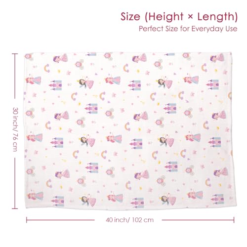 Image of SANDJEST Princess Minky Muslin & Dotted Blanket 30x40 in Gift for Holiday, Gender Reveal Party, Hospital Visit, Baptism