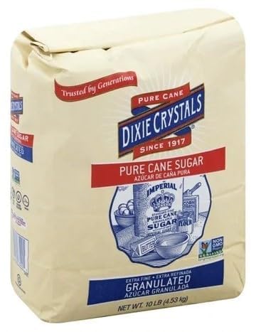 Crystals Extra Fine Granulated Sugar, 10-Pound + Vsl Sticker