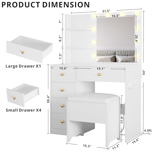 IRONCK Small Makeup Vanity Table