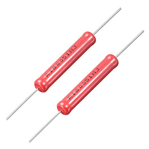 Résistance 5W 1M Ohm uxcell haute tension en verre pour circuits électriques (Lot de 2)