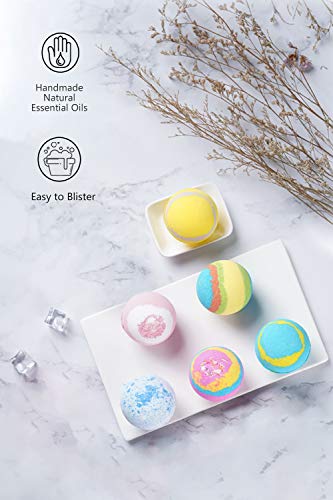Bath Bombs Set, Handmade Natural And Organic Bath Bombs, Bubble Bath Rich In Essential Oil, Shea Butter, Fizzy Spa To Moisturize Dry Skin, Birthday Gifts For Women, Girls -6Pcs #TOP3