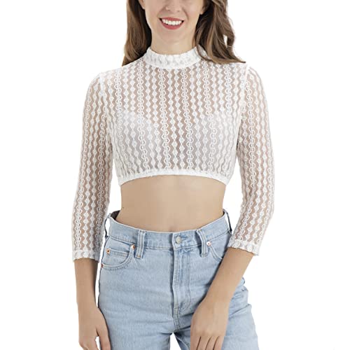 Kelliar Dirndlbluse, Trachtenbluse Damen Dirndlbluse Langarm Spitze Dirndl Blusen Weiß Dirndlblusen Langärmlich Klassisch Kostüm für Oktoberfest, Größe 34 Cover