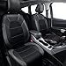 CAR PASS Leather Seat Covers, Automotive Sport Car Seat Cover Super 5mm Composite Sponge Inside, Airbag Compatible Universal Fits Most Cars, SUVs, Trucks and Vans (Full Set,Black & Gray)