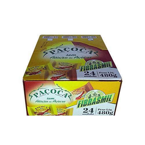 Paçoca Sem Açúcar Fibrasmil Display C/ 24 Unid De 20g Cada