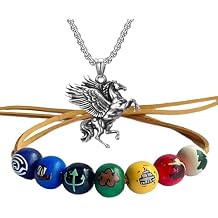 Camp H. Blood Wooden Bead Bracelet Greek Mythology Percy Necklace Cosplay Anime Costume Jewellery Accessory 2 Pcs