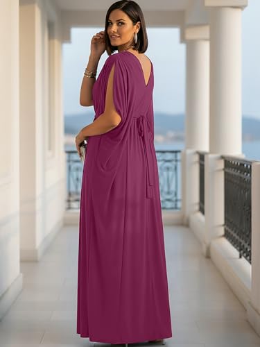 Image of KOH KOH Womens Long V-Neck Grecian Goddess Wedding Guest Maxi Dress Gown