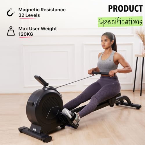 Image of Cultsport smartrow Basel, Max Weight :120kg, Rowing Machine for Full Body Home Workout Machine