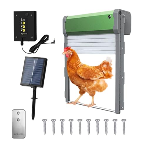 Chicken Coop Door Solar,Automatic Chicken Coop Door Opener,Automatic Chicken Door With Remote And Light Sensor,For Home Farms, Chickens Ducks Poultry