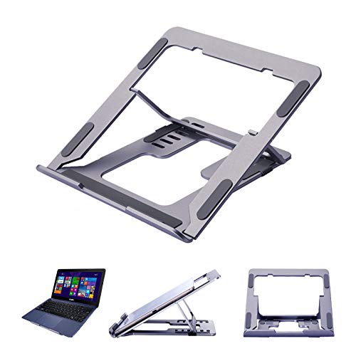 Laptop-Ständer, tragbarer Computer-Ständer, ergonomische Aluminium-Laptophalterung, faltbarer Laptop-Riser Notebook-Halter, Ständer, Dell, mehr 10-15.6 Zoll Laptops (Space Gray) (Space Gray) Cover
