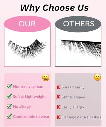 Image of Mayklen Self Adhesive False Eyelashes Natural Look - 10 Pairs, Wispy Faux Mink Eye Lashes For Women Cat Eye Fake Lashes Volume Strip False Eyelash Extension DIY Half Lashes For Women
