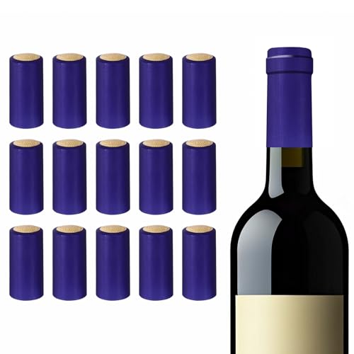 PATIKIL Tapa Termorretráctil De PVC 30x60mm 60 Pcs Sellador De Botellas Fundas Termorretráctiles Para Vino Para Bodegas Uso Doméstico Favor De Fiesta Botellas De Aceite Azul