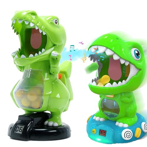 Image of EagleStone Dinosaur Shooting Toys for Boys 5 6 7 8 9 Years Old, Electronic Kids Target Games w/Air Pump Gun, LCD Score Record, Sound, 24 Foam Balls, Birthday Party Favor, for Toddlers
