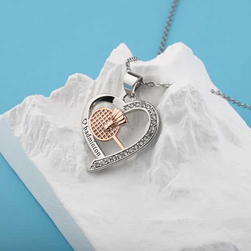 BNQL Badminton Necklace Bracelet Badminton Gifts for Badminton Player Badminton Lover Gifts Badminton Racket Pendant Necklace 6