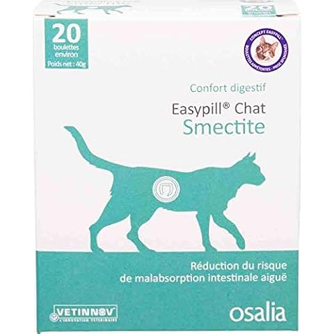 Easypill Smectite Cat, Cat Treats That Support The Reduction Of Acute Intestinal Absorption Disorders, Contains Highly Absorbent Smectite, Pack Of 20 x 2 Grams Cat Food Pellets Cover
