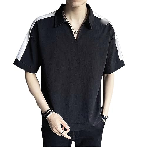 T-Shirt Noir Évite la Transpiration Chemise Mince Col V