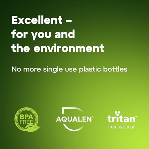 AQUAPHOR City Filtered Water Bottle in Tritan BPA-free - Portable with Integrated Water Purifying Filter 500 ml - Green