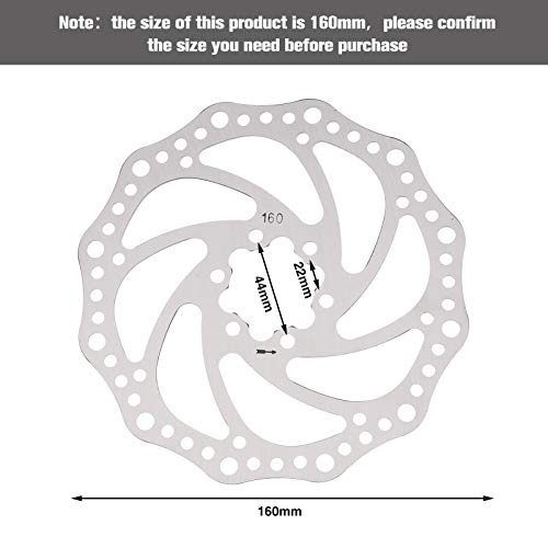 BOWINR 2pcs 160mm Bicycle Disc Brake Rotor, Stainless Steel Bicycle Brake Rotor, Bike Disc Brake Rotor with 12 Bolts for Most Road Bike Mountain Bike MTB BMX