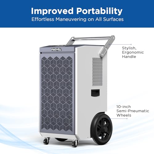 260 Pints Commercial Dehumidifier with Pump and Drain Hose for Basements, Heavy Duty Commercial Grade Dehumidifiers for Large Spaces, Warehouse, Industry Water Damage Unit, Auto Defrost