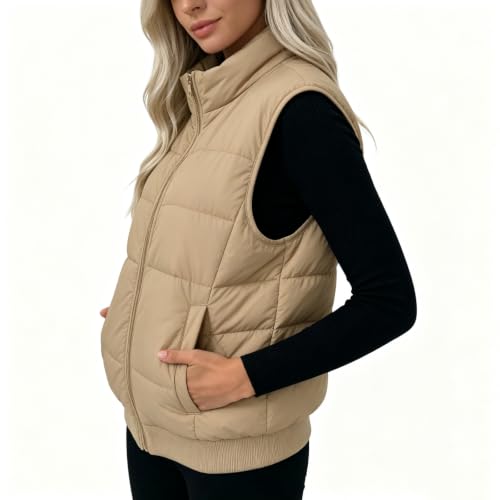 Women Quilted Puffer Vest Stand Collar Full Zip Winter Jacket 2026 - image 4