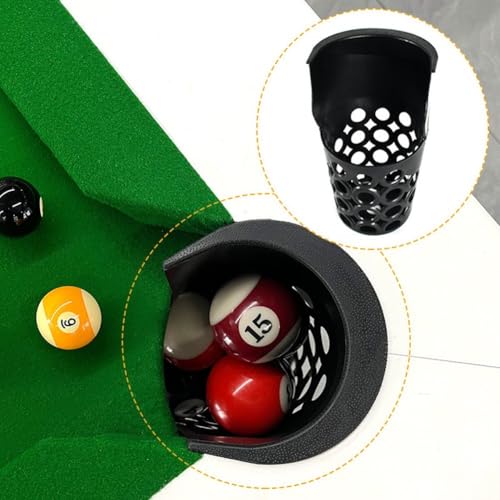 Accessoires de billard robustes pour table avec 6 filets de rangement noirs durables - 6